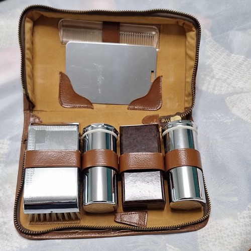 Brown travel shaving - travel, set